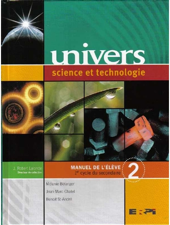 Univers, 1er cycle du secondaire, manuel 2