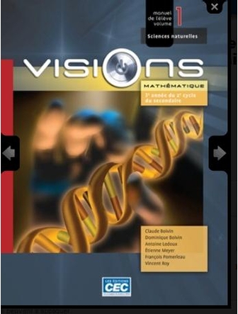 Visions, 3e année du 2e cycle, manuel, vol,1 SN, Web 1 an.