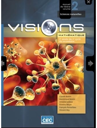 Visions 3e année du 2e cycle, manuel vol.2 SN, Web 1 an.