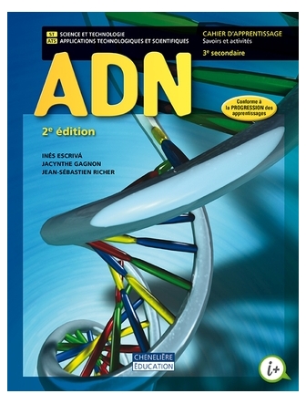 ADN, 3e secondaire, cahier d'apprentissage, ST & ATS, 2e édition
